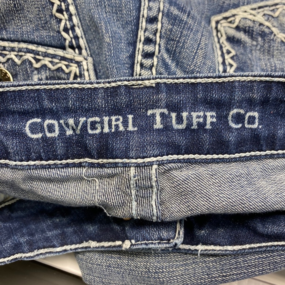 Cowgirl Tuff Co. Jeans Women's Low Rise 26x35 (27x33.75) Denim Boot Cut Stretch - Picture 7 of 16